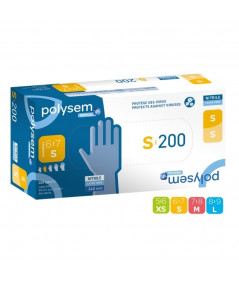 Gants nitrile bleu Polysem Médical - Sans poudre - Boite de 200