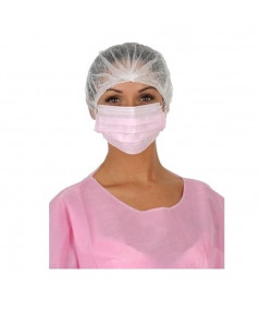 Masque de chirurgie rose 3 plis - Avec élastique - Mask + IIR Medistock - Boite de 50