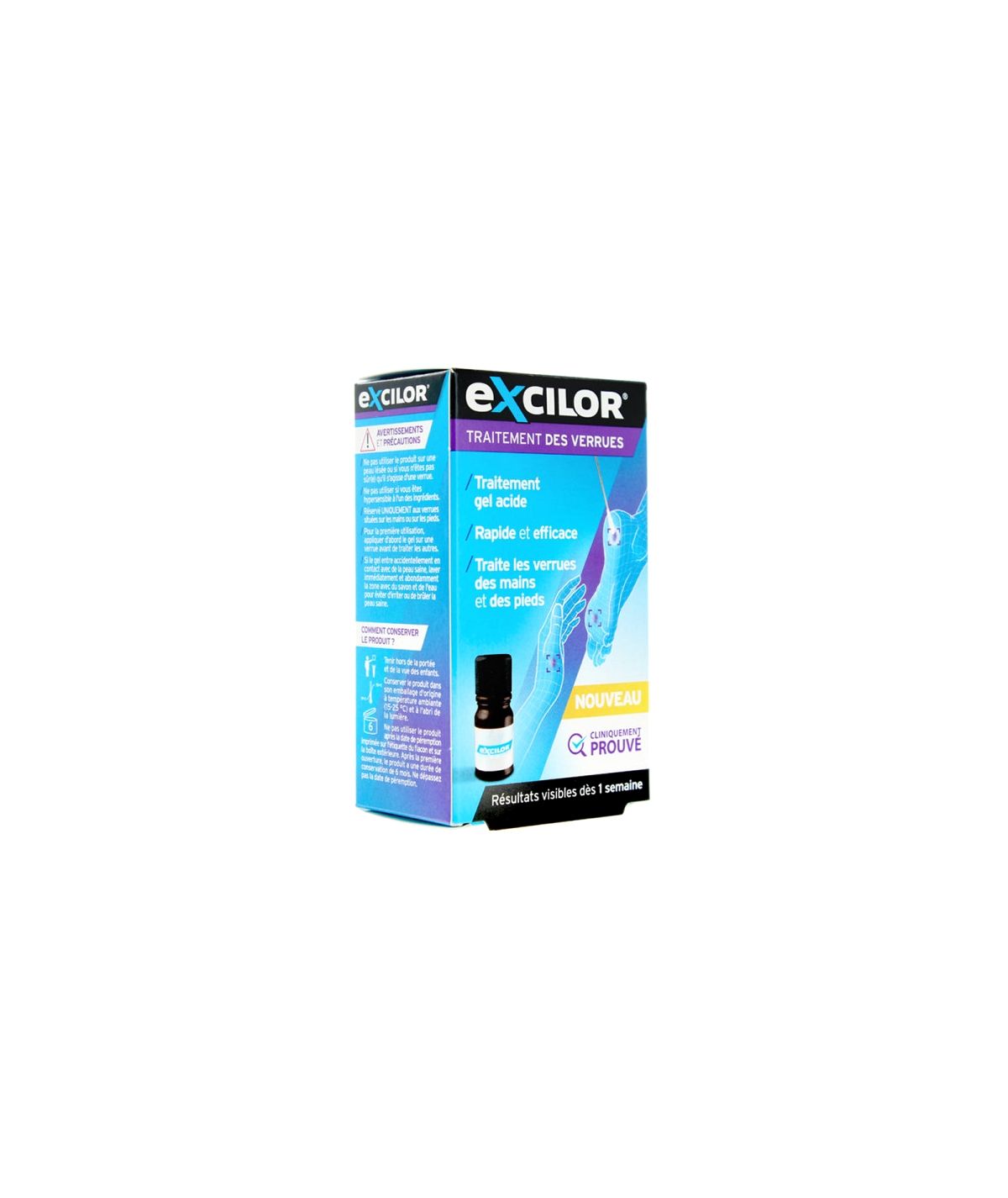 Excilor gel acide - Traitement des verrues - Flacon 4 ml
