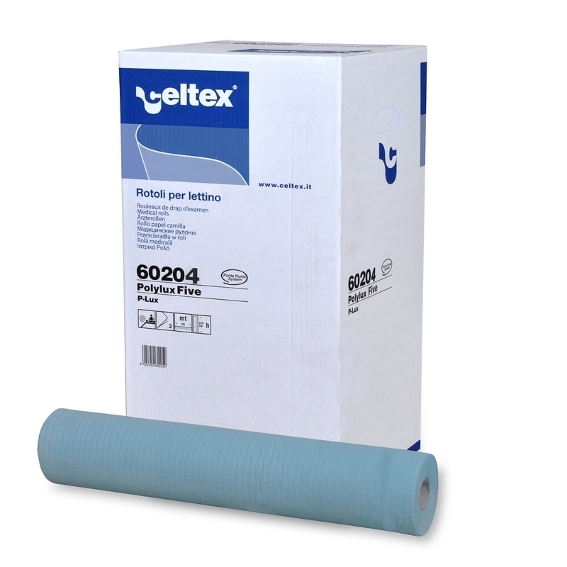 Draps d'examen Drap d'examen plastifié bleu - Celtex 60204 - 132 formats 50 x 38 -  - Carton de 9 rouleaux