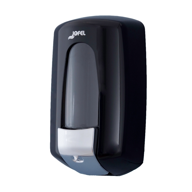 Distributeur savon - Plastique ABS noir - Capacité 0,9 L - Jofel AC70600