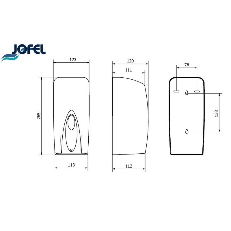 Distributeur savon optique - Plastique ABS blanc - Capacité 1 L - Jofel AC91050