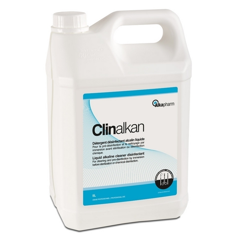 Désinfection du matériel Détergent désinfectant Clinalkan - Pré désinfection 0,4% - Bidon 5 L