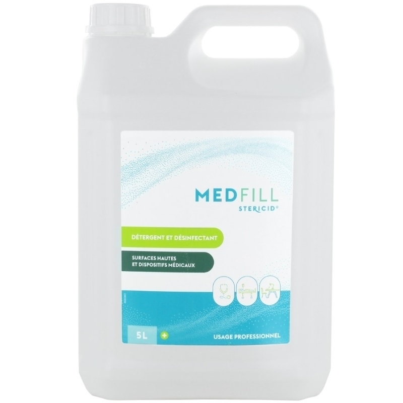 Désinfection du matériel Medfill Stericid - Désinfectant sans alcool - Bidon 5 L