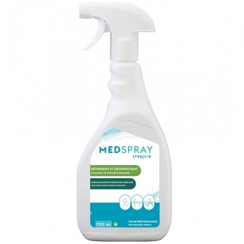 Désinfection du matériel Medspray Stericid - Spray désinfectant sans alcool - Flacon 750 ml