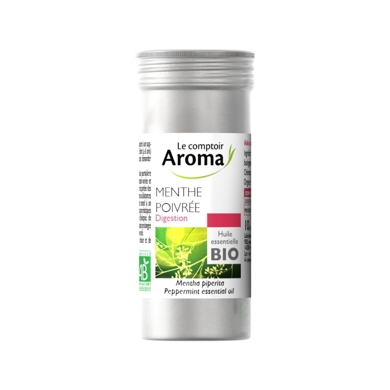 Aromathérapie Huile essentielle bio - Le Comptoir Aroma - Menthe Poivrée - Flacon alu 30 ml