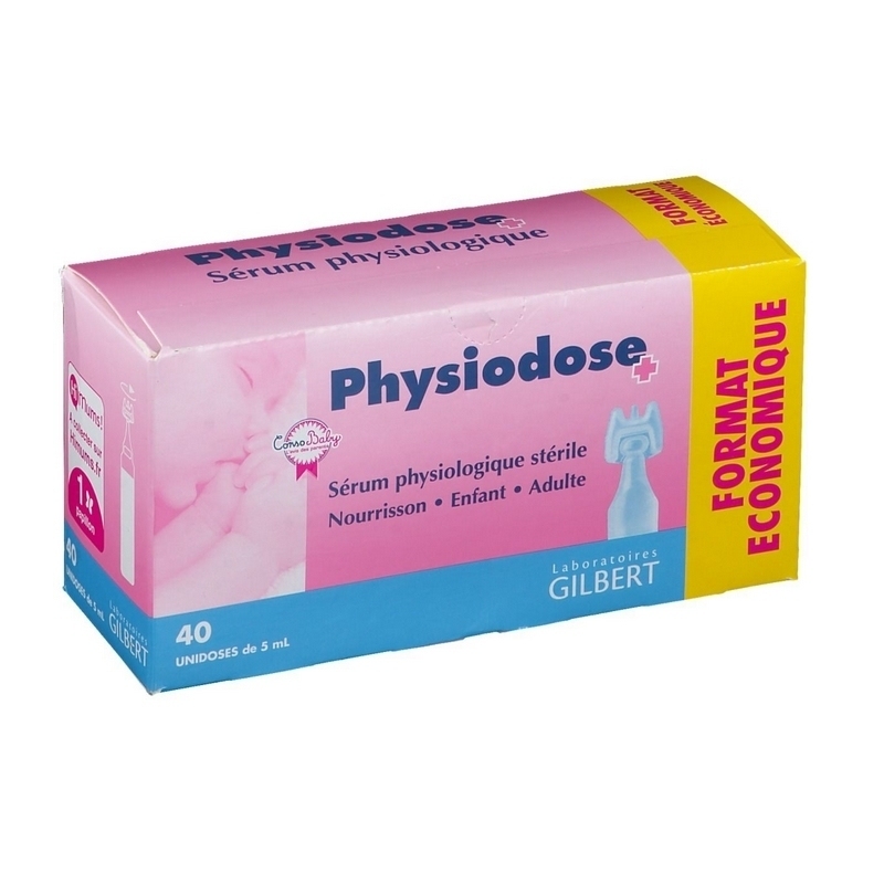 Sérum physiologique Physiodose - Unidose 5 ml stérile - Boite de 40